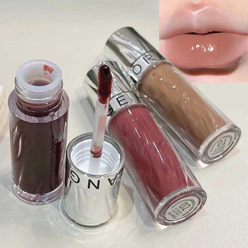 Crystal Pink Nude Mirror Lip Gloss Clear Moisturizing Jelly Lip Oil Lasting No Sticky Sexy Lip Glaze Water Light Liquid LipstickXJ250312