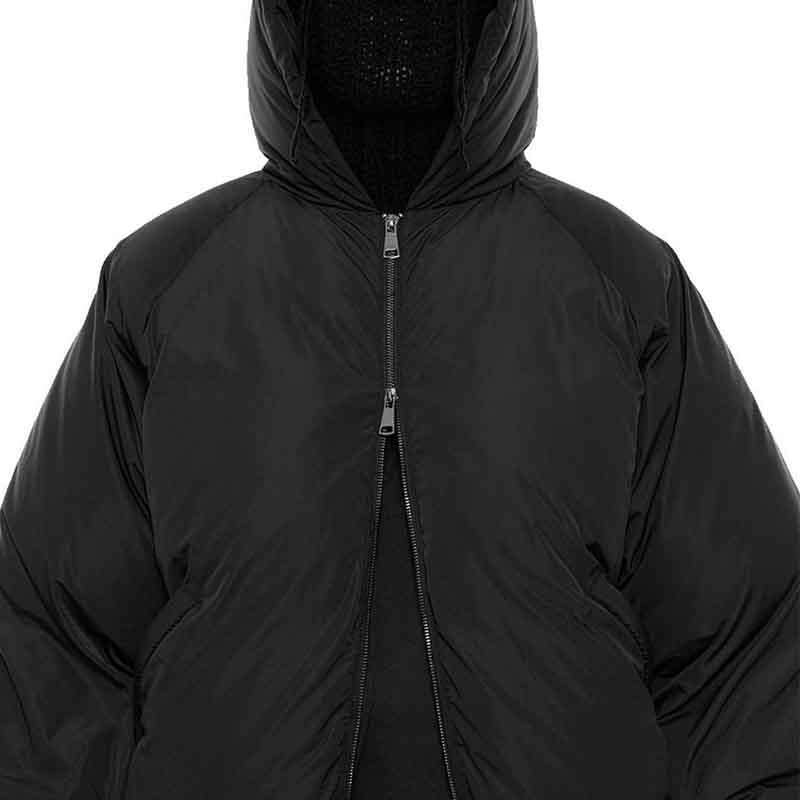 Ins Trendy Brand High Neck Black Unique Design Cotton Jacket Autumn Winter New Item For Men And Women Loose Y2k Hoodie Batch