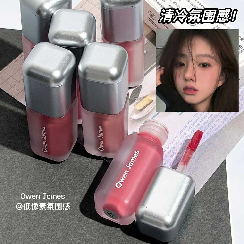 Owen James small silver tube lip glass matte fog velvet fadeless white lipstick lip gloss delicate non dry wholesale W250312