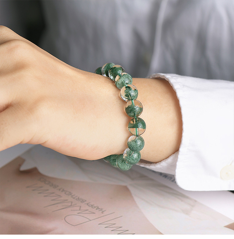 Natural Green Specter Treasure Bowl Men's and Women's Thousand Layers Green Crystal Bracelet