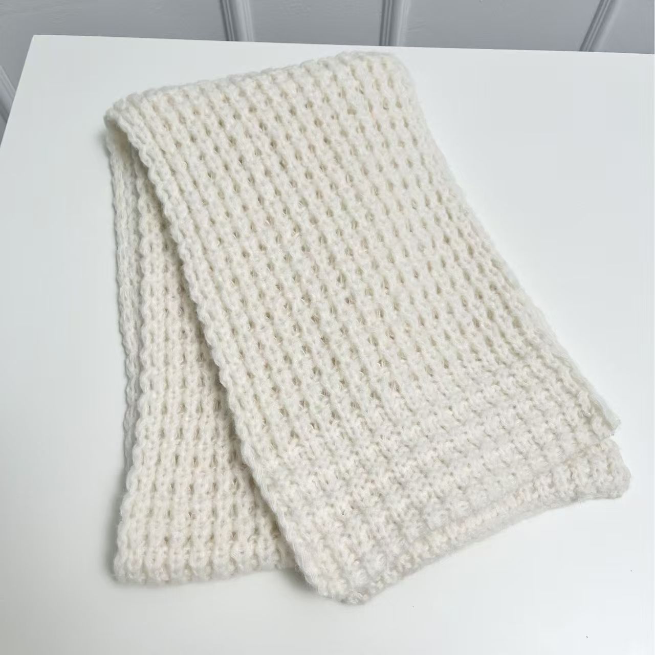 K103 Knitted scarf for women in winter Japanese and Korean foreign trade thickened warm soft solid color couple scarf shawl neck scarf wholesale