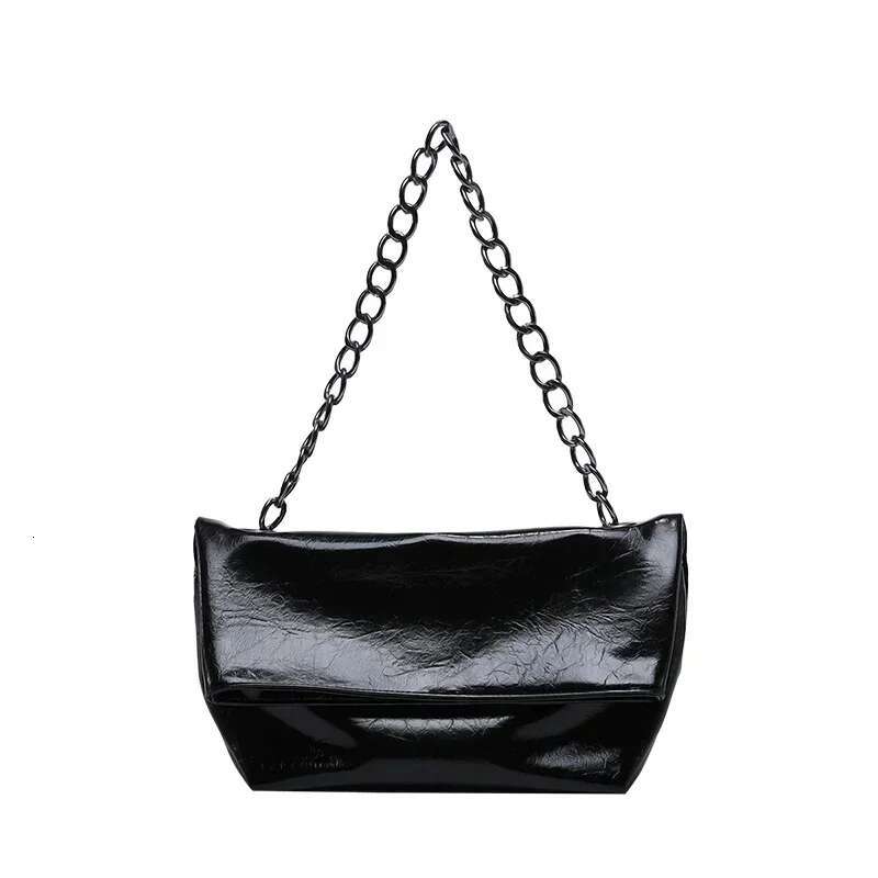 New Oil Wax Leather Chain Mini Handheld Bag High end PU Zipper Beautiful Crossbody Bag Large Capacity Fashion Designer Temperament Handbag Casual Armp