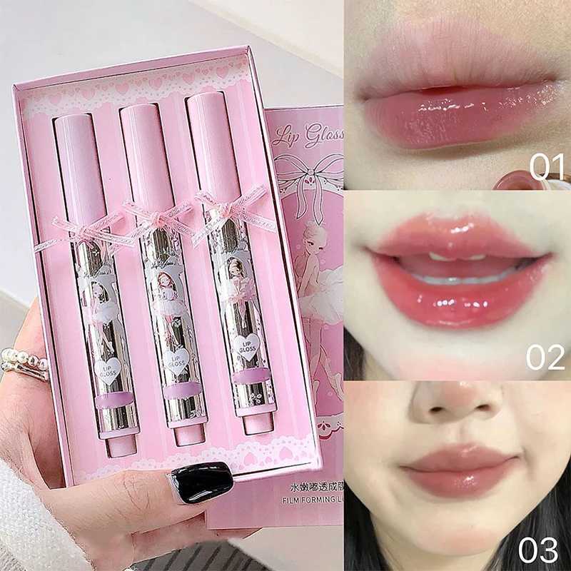 Halo dye coloring lip gloss crystal jelly moisturizing waterproof mirror glass lip gloss transparent colored cosmetic giftXJ250312