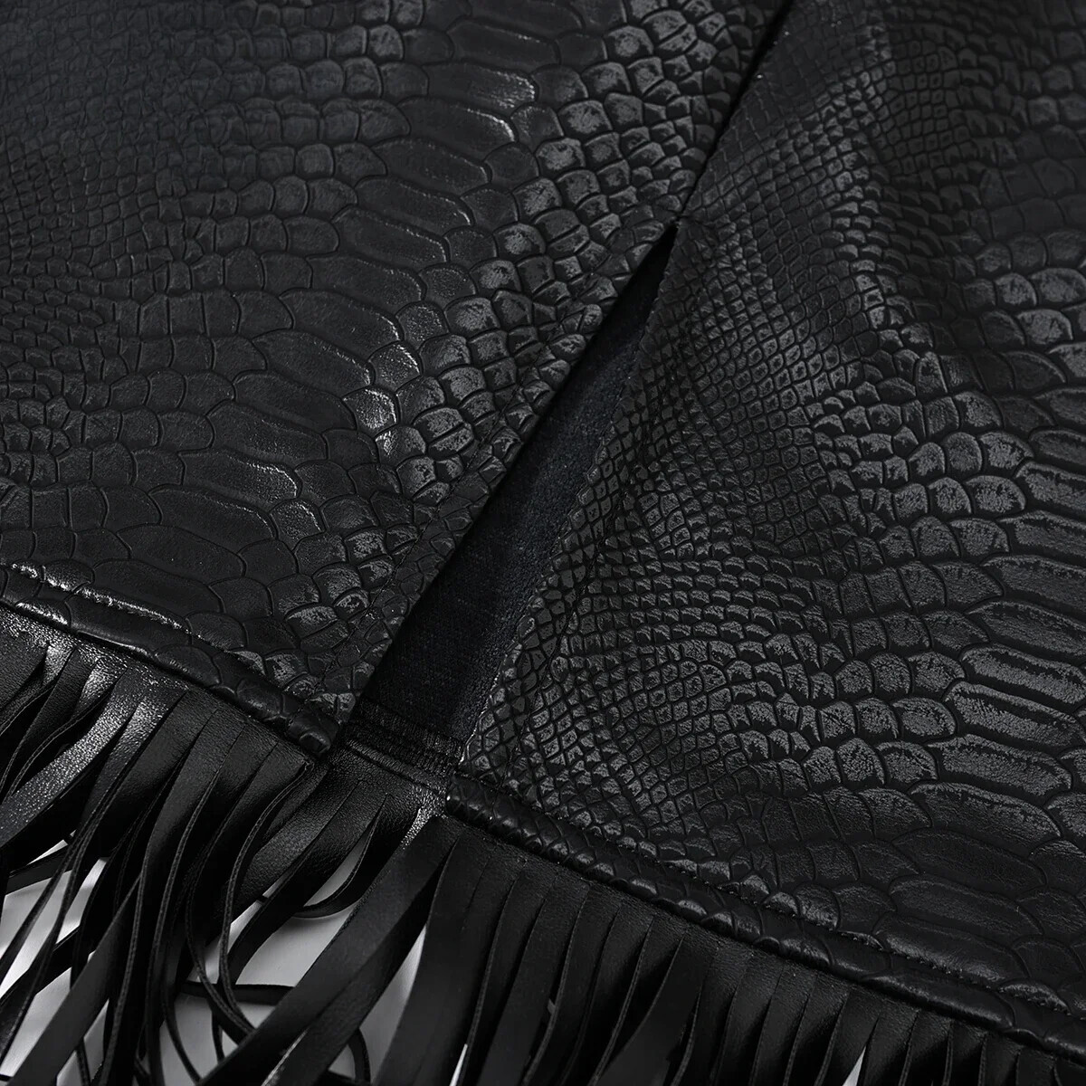 American Hot Girl Fringed Splicing Midi Leather Skirt 2024 Winter New Streetwear High Waist Slim Hip-Wrapped PU Skirts Female