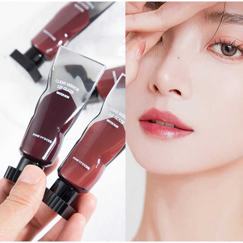 6-color jelly mirror moisturizing lip gloss transparent glass lip gloss waterproof liquid lipstick brown transparent lip gloss makeup W250312