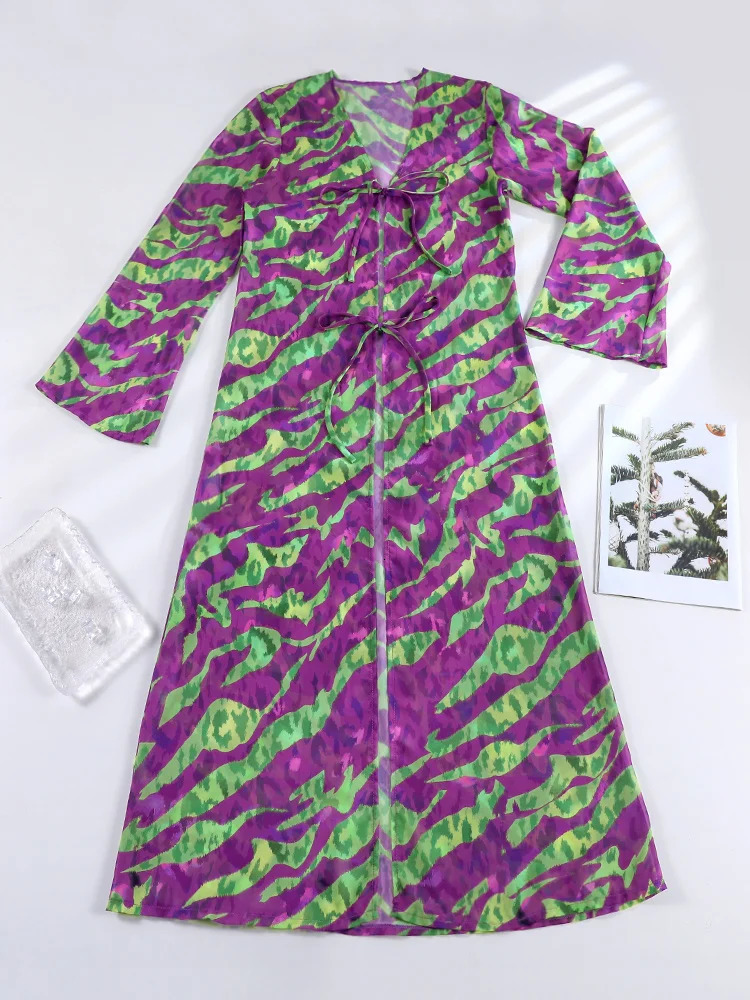 ZRTAK Mesh Cover Ups Sexy 3 PCS Bikini Dress Push UP Set Women Swimsuit Swimwear Bathing Suit Beachwear Summer 250310