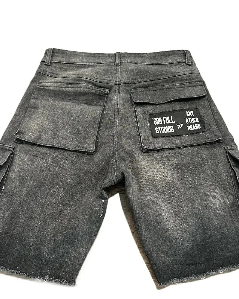 American Retro Letter y Tooling Denim Shorts Trend Gothic Y2K Harajuku Hiphop Loose Sports Street clothes 250312