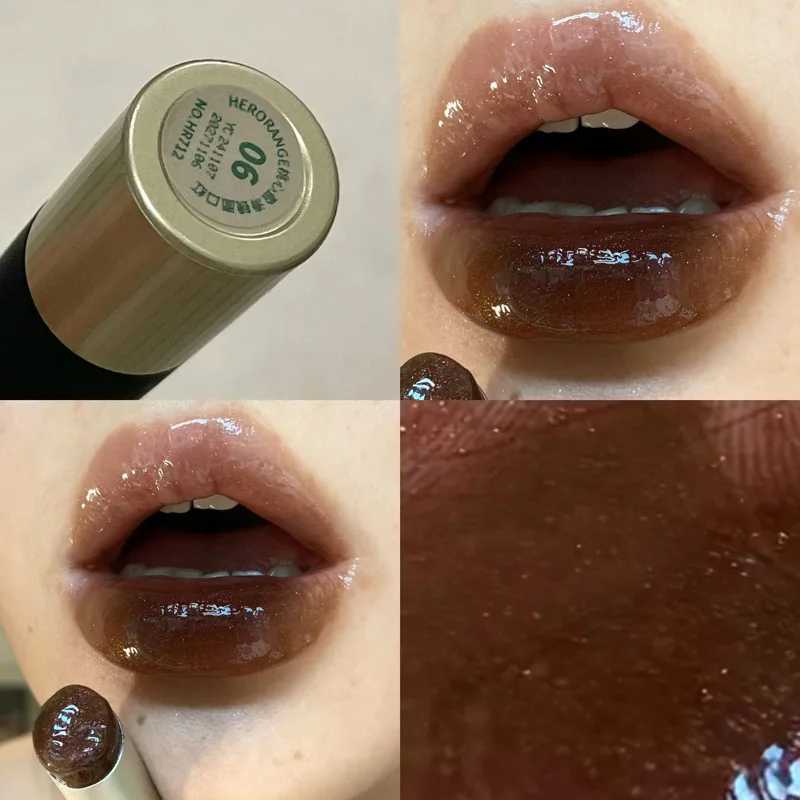 Punk Jelly lipstick Mirror lipstick Chocolate Brown Moisturizing Smokeless lipstick Cup Fade resistant Lip Color Makeup W250312