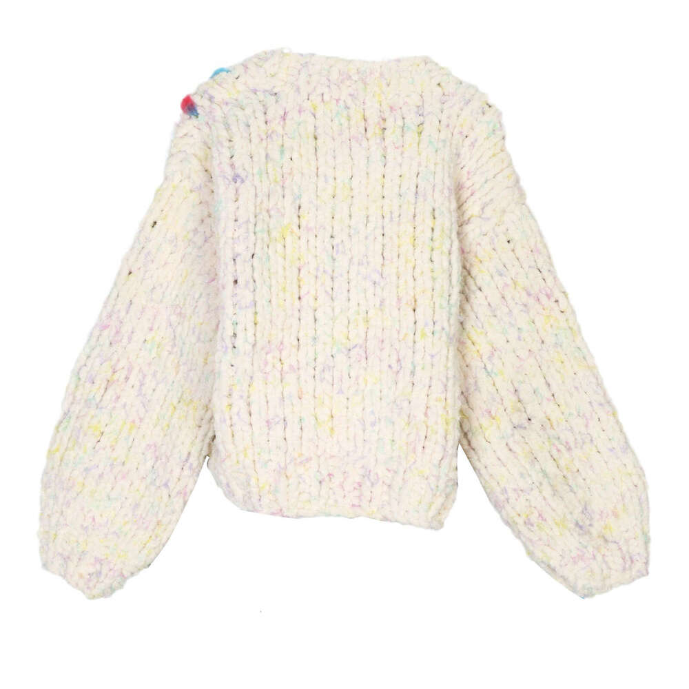 Sweater Jacket Women's Colorful Hand Hook Loose Fashion Temperament Autumn And Winter New Item Stick Needle Sweater Cardigan Thick