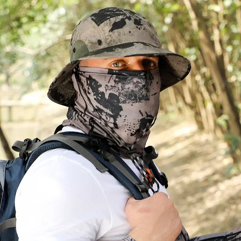 6065cm XXL Big Head Hat Men Summer Outdoor Jungle Fisherman Cap Lightweight Sunscreen Quickdrying Sun Bucket Hats 250304