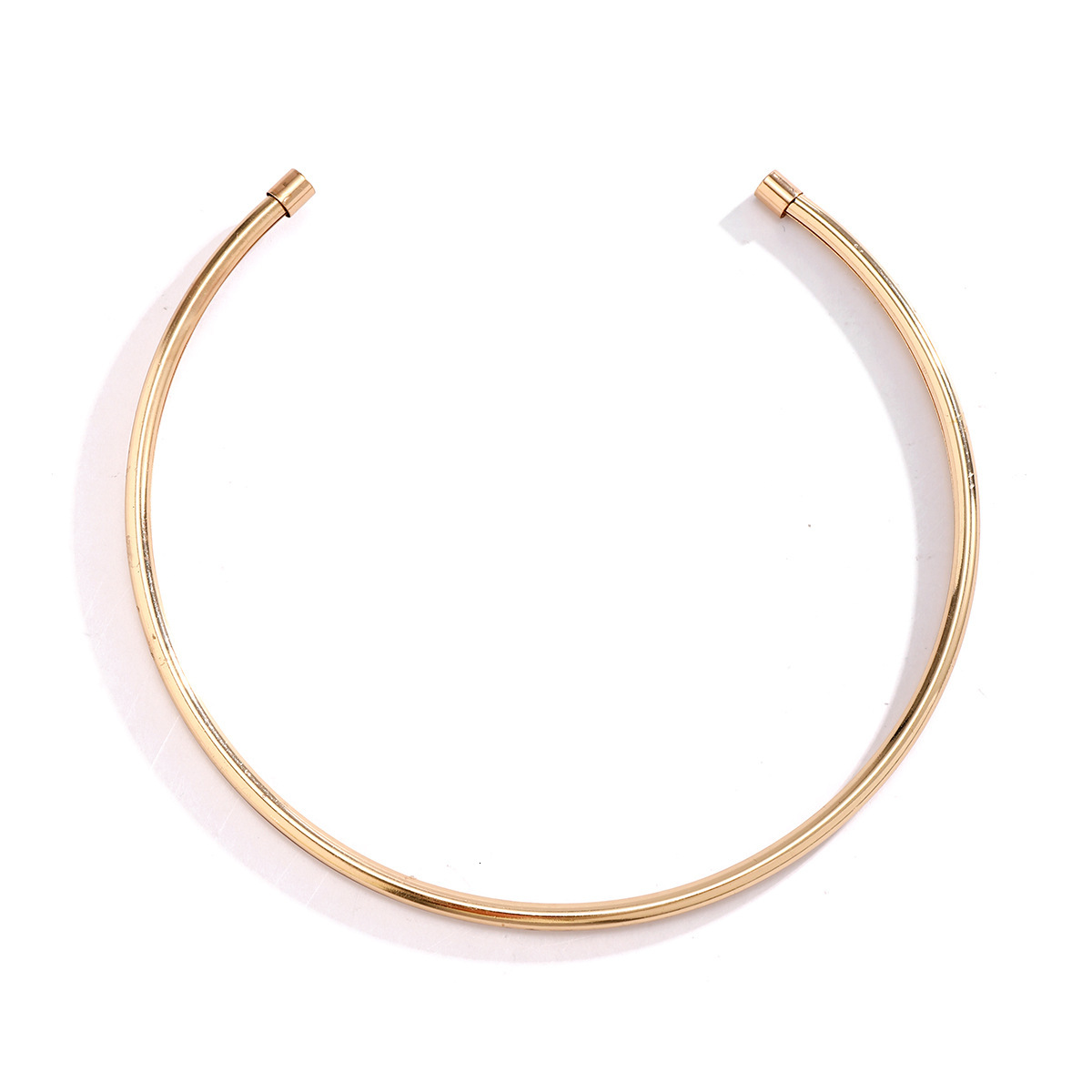 Accessories Collarbone Chain Niche Item Minimalism Style Gold Plated Smooth Ring Cold Wind Collar Jewelry for Women