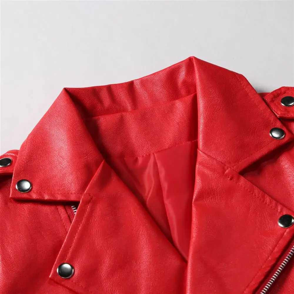 Bright Red Mens PU Biker Jackets Fashion Casual Loose Coat M-5XL Black Long Sleeve Lapel Jacket Rivet Zipper DecorationT250311