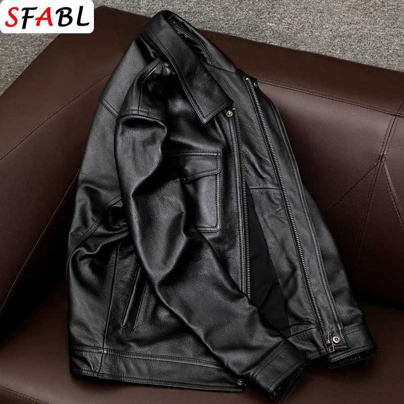 New Fashion Zip Up Leather Jacket Men Windbreak PU Leather Coat Man Outerwear Motorcycle Mens Leather Jacket Autumn Winter 3XLT250311