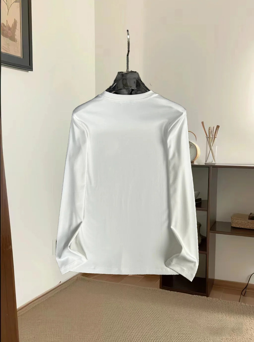 Mens pure cotton long sleeved Tshirt graffiti humorous slogan printed breathable 250312