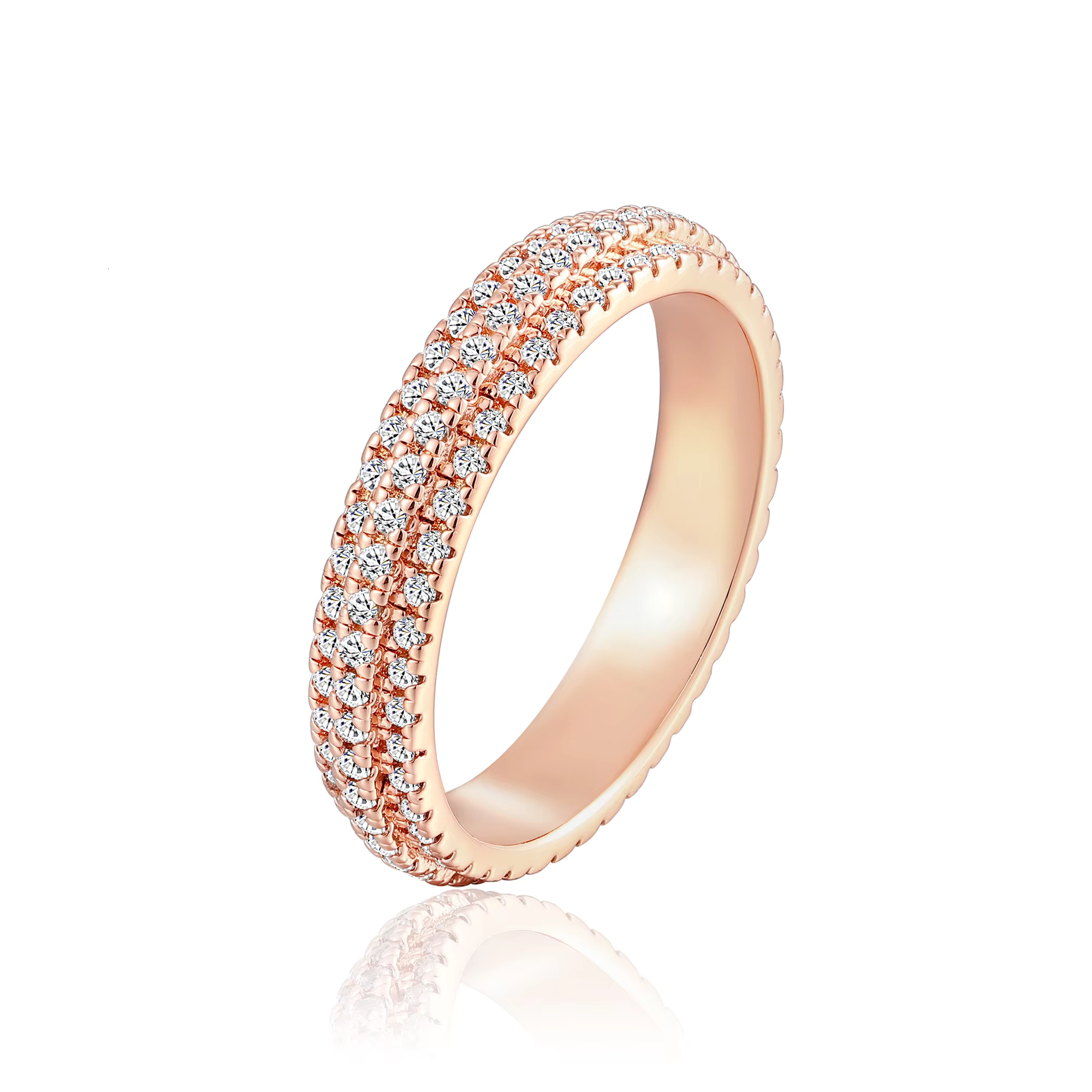 Classic Silver Plated Brass Moissanite Rings for Various Occasions Including Parties and Dates for Anniversary Gifts