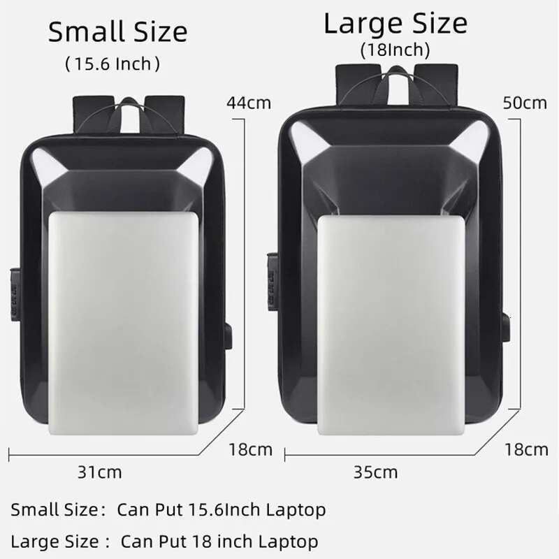 Men's New E-Sports Hard Shell 15.6 /18 Inch Anti-Theft Lock Waterproof Game Laptop Male Business Cool Travel Backpack