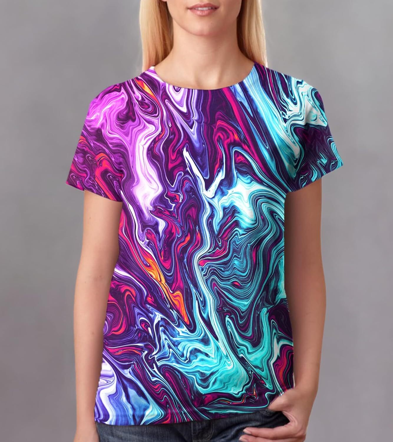 Mens T shirt Unisex 3D Printed Shirts Funny Design Tees Colorful T-Shirts Summer Tops for Men Women tee Casual tops summer clothes Starry Sky Fashion