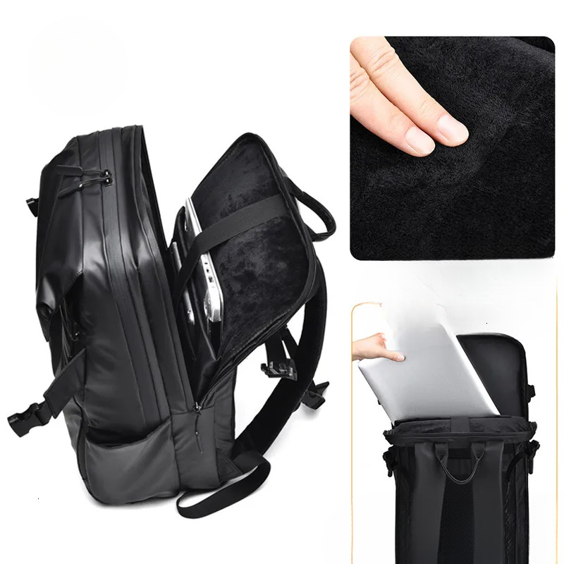 2025 Spring/summer New Men's High End Backpack Waterproof Expansion Computer Business Travel Bag Fashion Multi Functional Large Capacity Student 