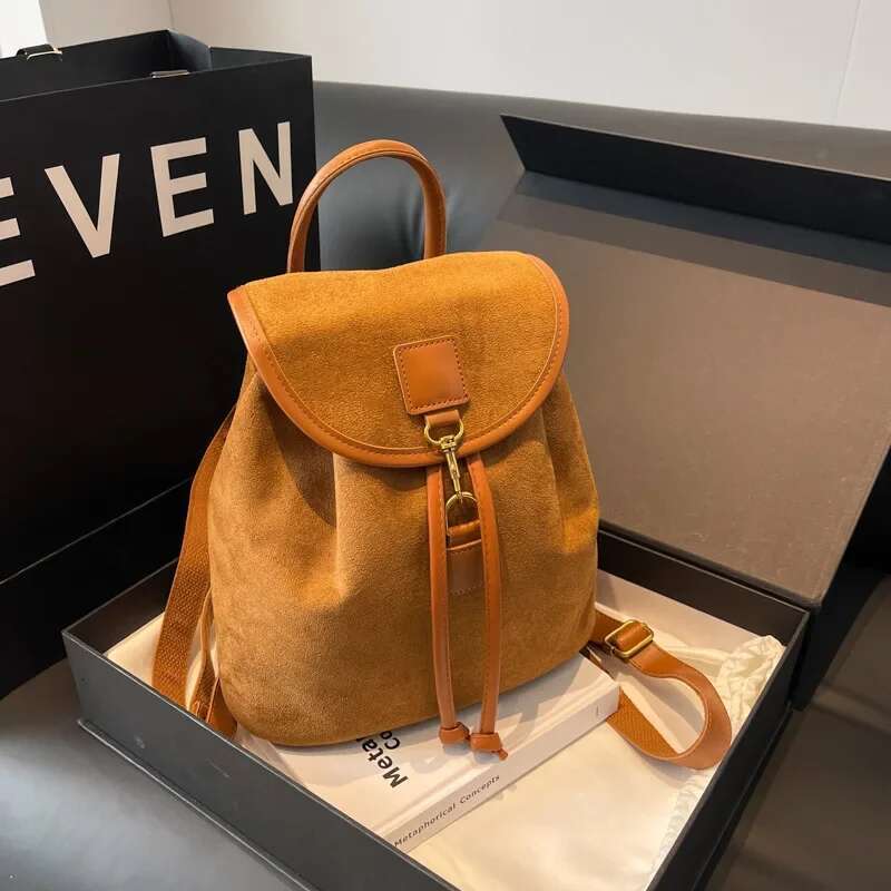 Retro Brown Travel Versatile Backpack for Women Kawaii Backpacks Back To School Bags Mochila De Hombre
