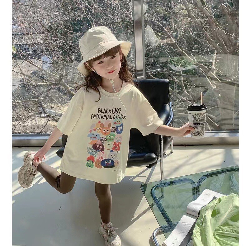 Ddmyshoesvip Girls Short Sleeved New Korean Edition Fashionable Children S Little Girl T Shirt Top Summer Bottom