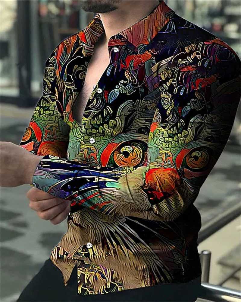 Vertigo Hawaiian Shirts Graphic 3d Printed Shirts Men Fashion Shirts Long Sleeve Beach Blouse Cuba Lapel Shirts Mens Clothing W250312
