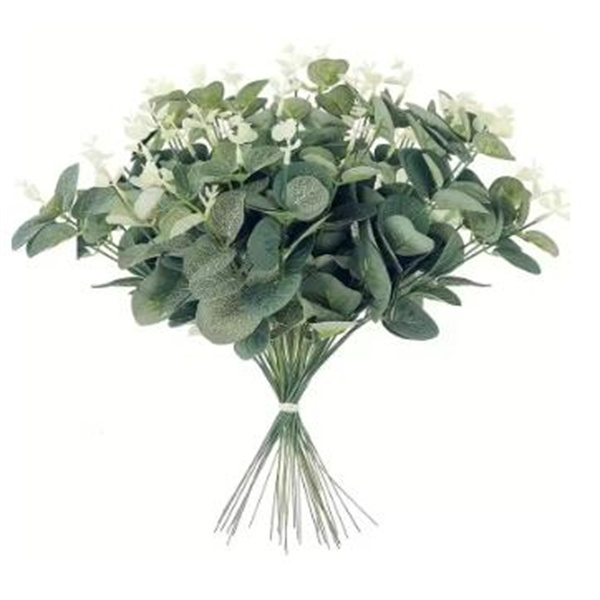 Eucalyptus Leaf Stems Green Artificial Plants For Living Room Decoration Bride Wedding Vases Flowers Bouquet Decoration