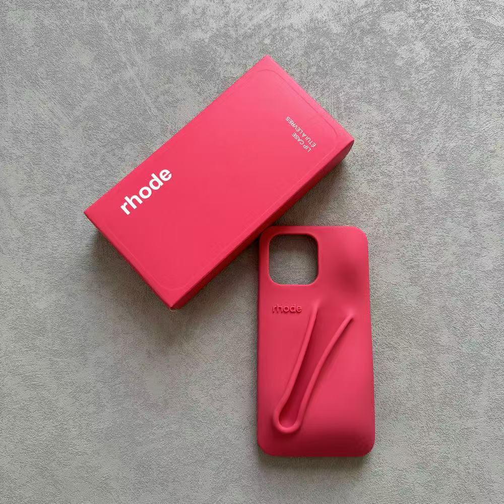 Rhode Phone Case Lipstick Phone Case Apple iPhone 16 pro max Lipstick 3D Make Up iPhone Silicone 15 14 13 Bracket Case Silicone Soft 2025