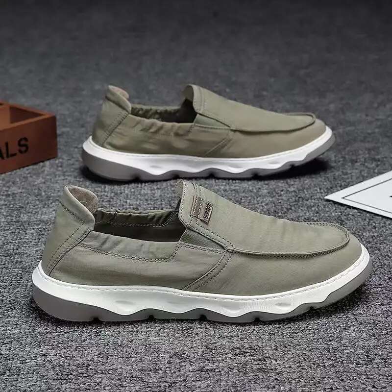 Breathable Men Canvas Comfort Mens Casual Shoes 2024 New Slip On Lazy Footwear Platform Hard-Wearing Old Beijin Cloth Shoe