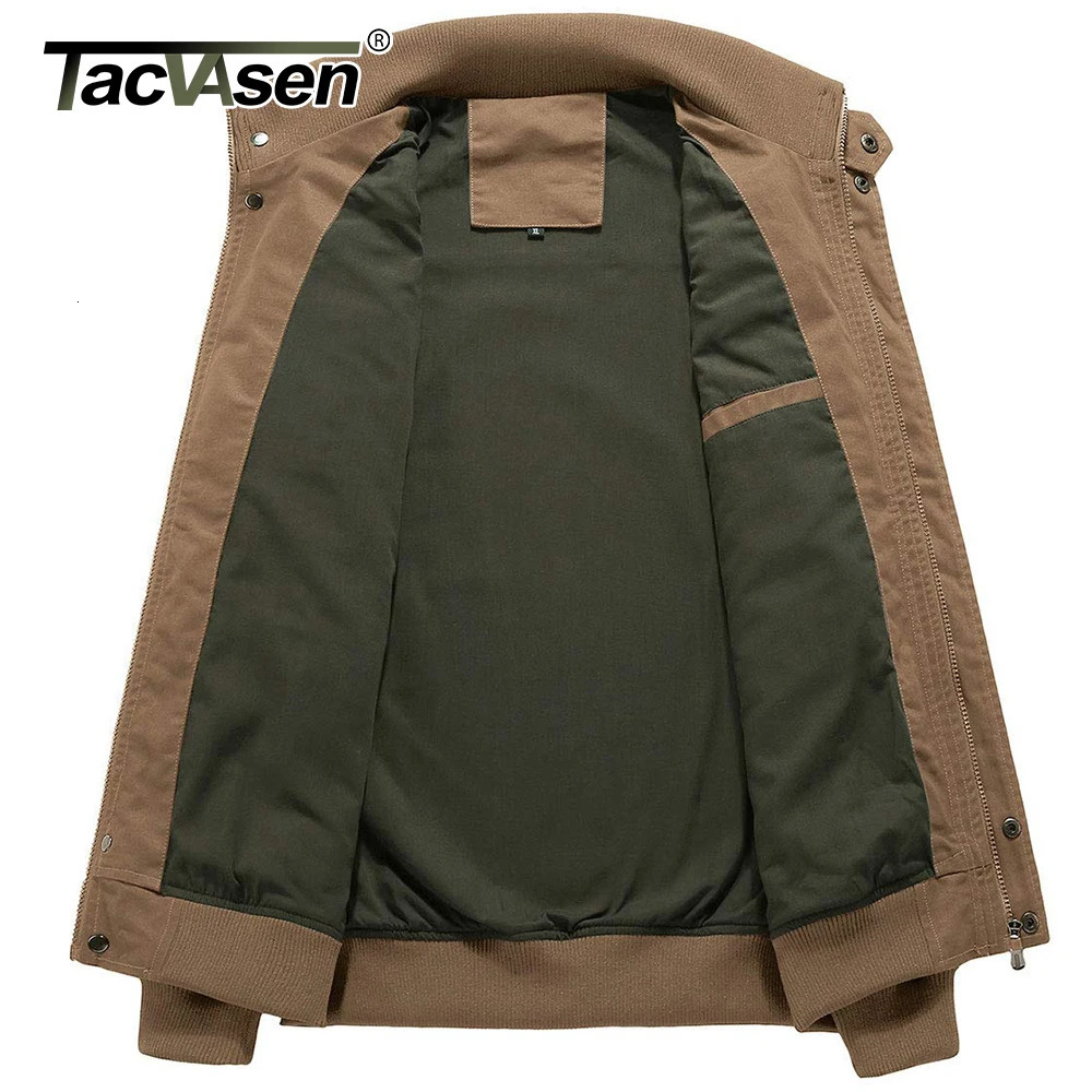 Tucker Watson mens bomber jacket casual cotton autumn windproof cargo work with multiple pockets 250312