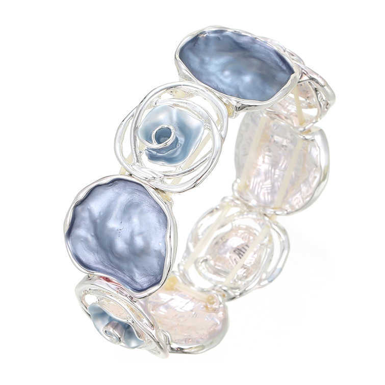 Colored oil painting rose ring bracelet necklace set for womens banquet high-end decoration set W250312