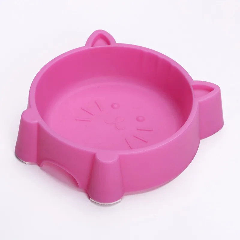 1pcs Pet Bowl Feeders Creative Non-Slip Portable Plastic Cute Cat Face Multipurpose Cat Bowl Dog Bowls Water Bowls Pet Supplies