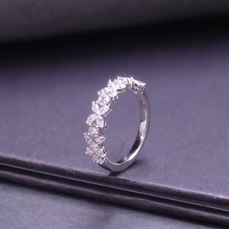 For Hot Sales Silver Ring Silver Marquise 3x6mm Moissanite Finger Moissanite Ring 18k Gold