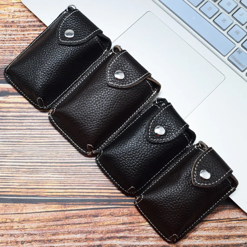 Genuine Leather Smart Key Holder Wearable Belt Car Key Wallet Organizer Keychain Storage Bag Housekeeper Bag Cover Hasp Key Case 250311