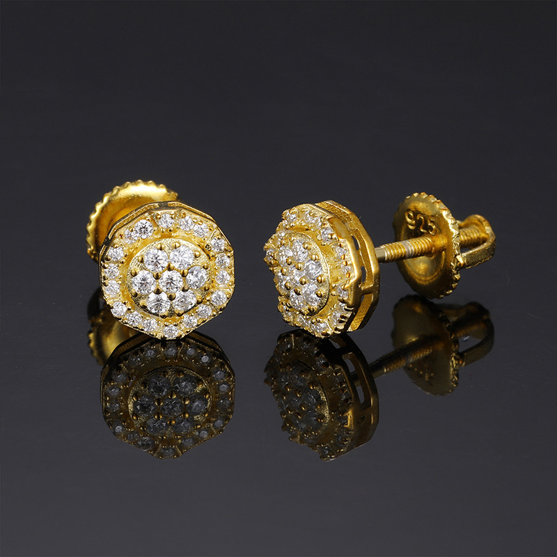 S925 Silver Moissanite Earrings Small Rock Sugar Earrings Iced Out Hip Hop Jewelry Earrings For Men Women Pass Diamonds Tester