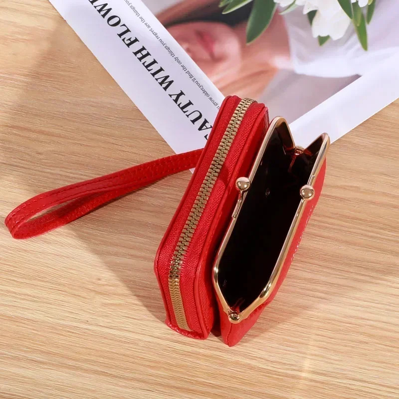 Fashion Womens Wallet Wrist Strap Short Coin Purse Trend Coin Clip Bag Female Elegant Multifunctional Card Bag 250311