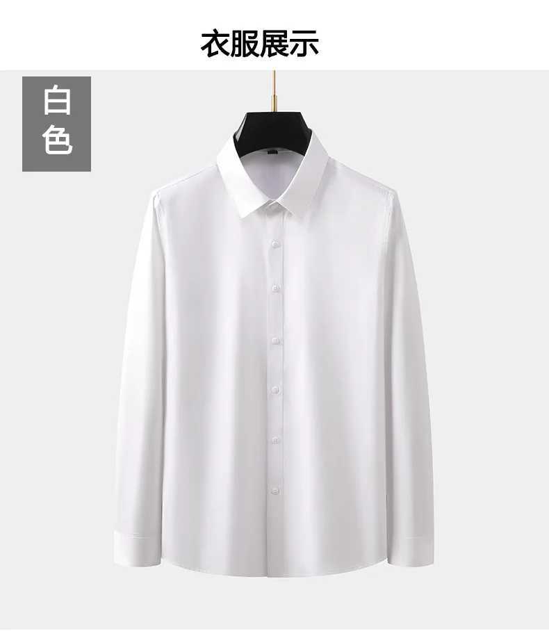 Mens long sleeved spring autumn 2025 oversized white iron free business casual formal long sleeved shirt W250312