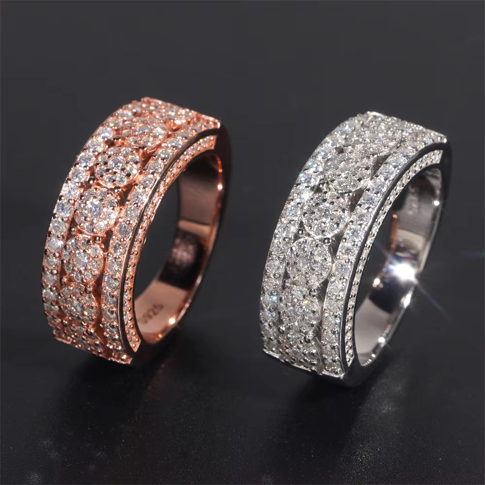 DE Cluster Flower Moissanite Ring Flower Design Moissanite Rings 925 Sterling Silver Moissanite Rings with Certificate