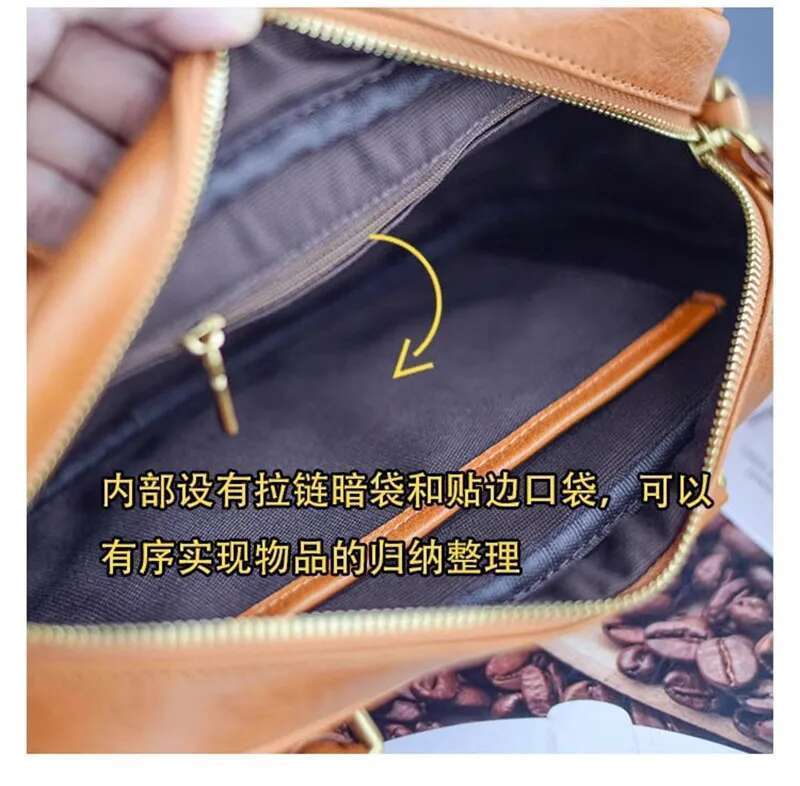 Literary vintage designer handmade genuine ladies handbag simple fashion cow leather women's brand shoulder bag