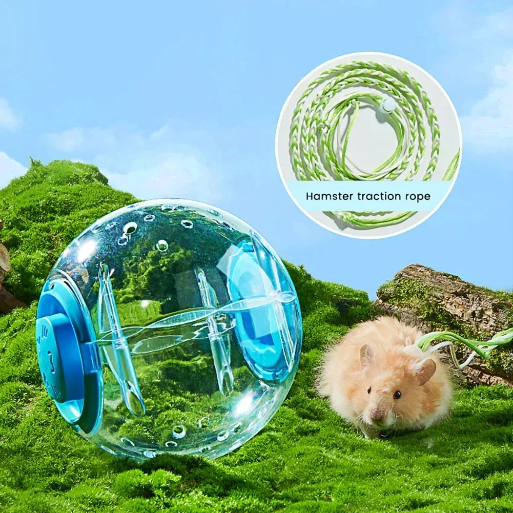 Hamster Exercise Ball Transparent Hamster Running Ball Wheel With Traction Rope For Small Animals Pet Supplies 14cm/18/cm
