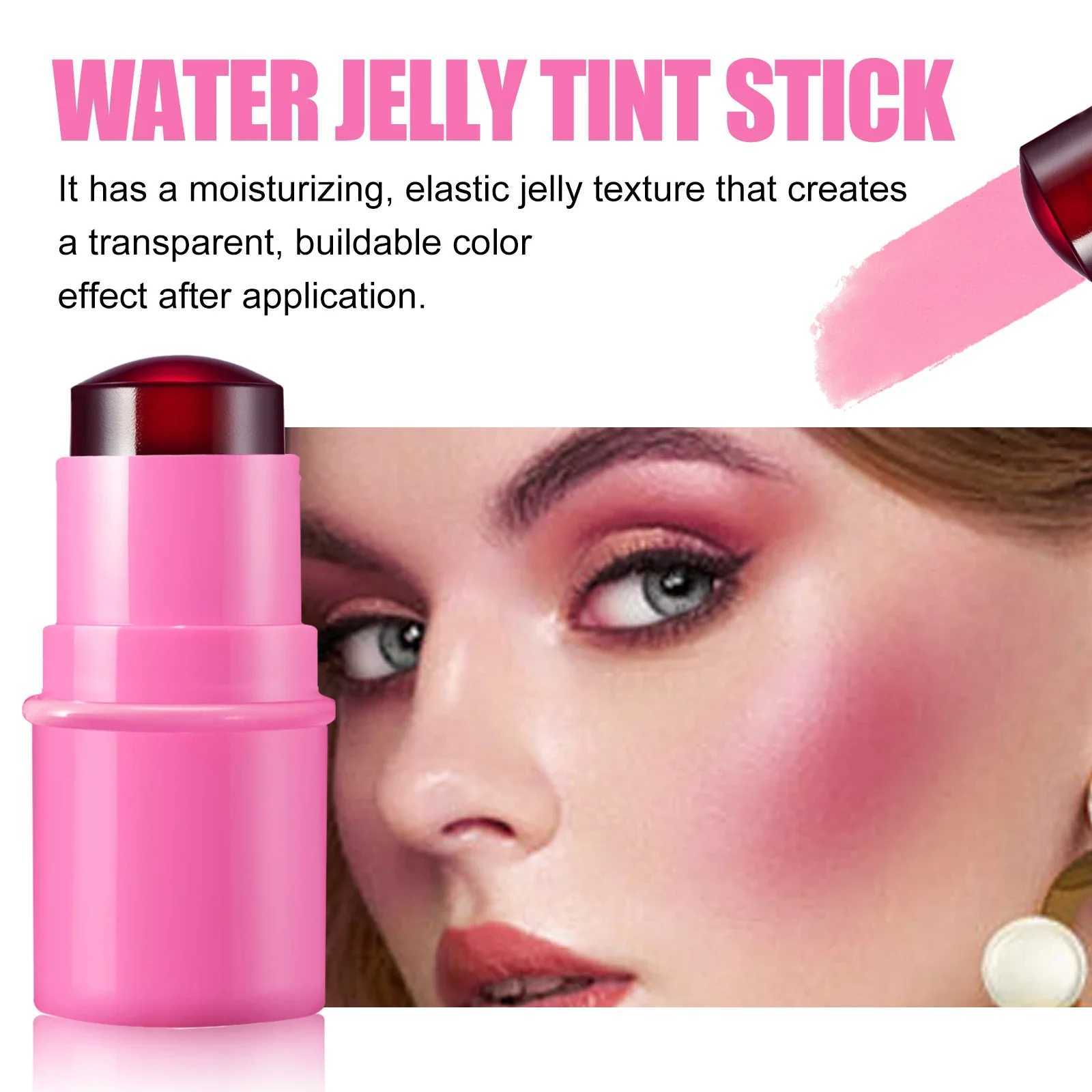 Berry Silky Matte Pearl Stick Blush Cream for Lips and Cheeks with Rotating Flat Tube Makeup Jelly Blush Lip Gloss Stick W250312