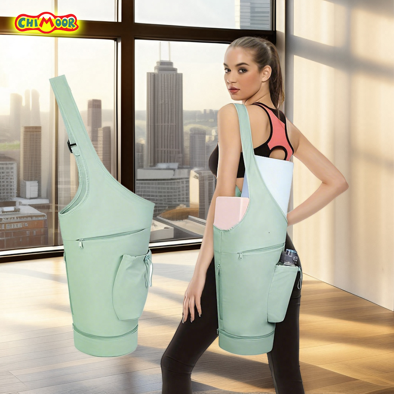 Multi functional yoga mat bag with water bottle pocket Versatile fitness suitable for women 250311