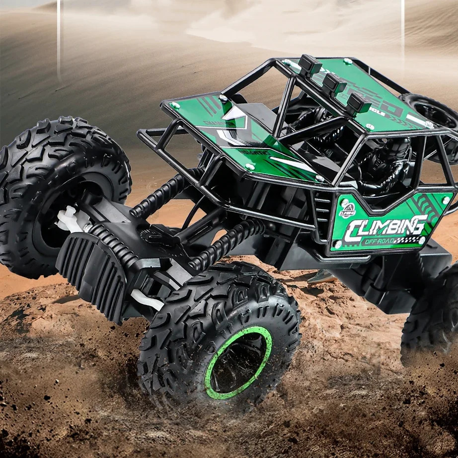 Free shipping 2.4G remote-controlled alloy off-road vehicle with long-distance lighting climbing monster childrens racing toy car kids gift