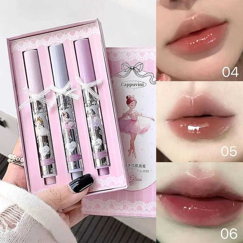 Halo dye coloring lip gloss crystal jelly moisturizing waterproof mirror glass lip gloss transparent colored cosmetic giftXJ250312