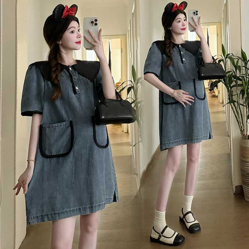 G73176# Pregnant Womens Clothing Womens Dresses Denim Summer New Arrival Maternity DressesT250311