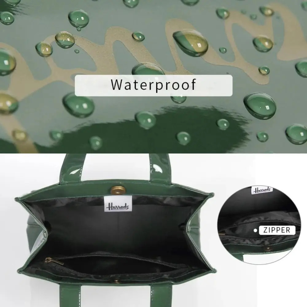 High Quality Waterproof Tote Bag Square Eco-Friendly Shopping Bag PVC Durable Shoulder Bag Casual 250305