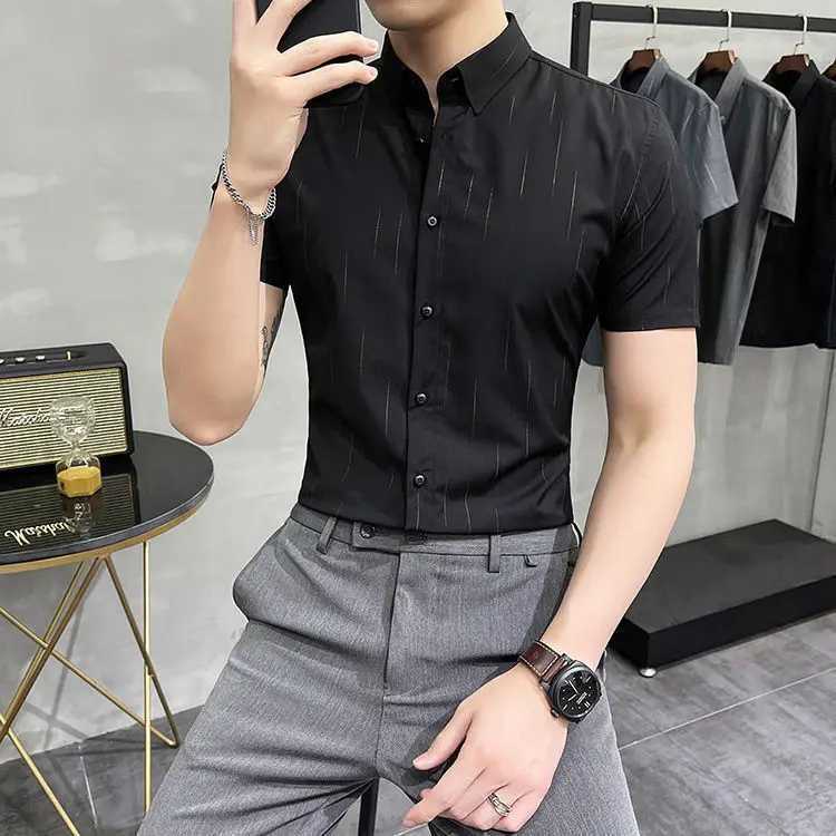 Mens Sleeping Miao Tiao Handsome Casual Business Formal Fashion Top W250312