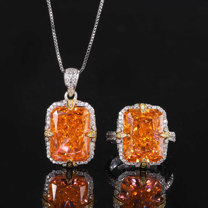 2024 New Zhuangsheng High Carbon Diamond Ice Flower Cutting Copper Inlaid Light Luxury Set Female Lead 12 * 16P W250312