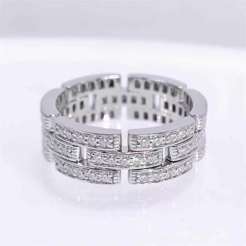 New Design Custom Moissanite Silver 925 Men Jewelry VVS DEF Moissanite Band Men Hip Hop Rings