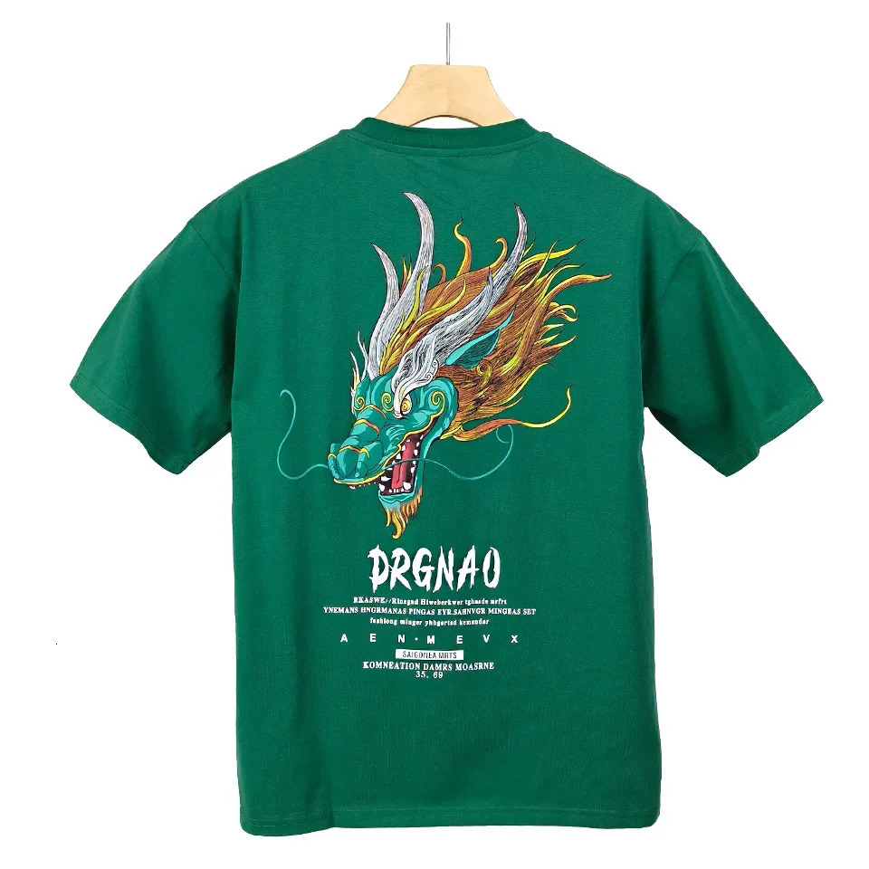 Summer Men Tshirt y of Printed Dragon Tee ONeck Extra Large Top Casual Loose Street Simple Personality Clothes 250312