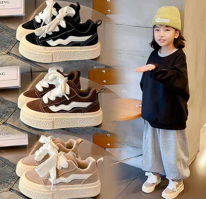 Childrens sports shoes fashionable round toes comfortable and fashionable anti slip sports shoes childrens soft soled casual edition shoes Z250312